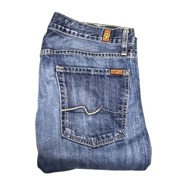 7 For All‎ Mankind 7FAM Slimmy Jeans Straight Leg Men's Size 36 Blue Denim - Picture 1 of 10